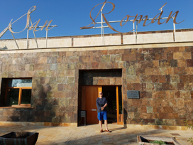 Caspar Bowes in the doorway of San Roman