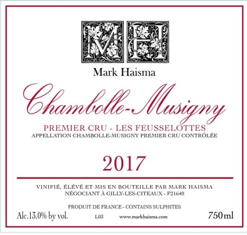 2017 Chambolle Musigny 1er Cru Les Feusselottes, Mark Haisma | Image 1