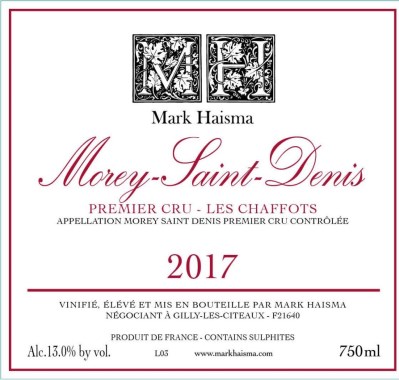 2017 Morey St Denis 1er Cru Les Chaffots, Mark Haisma